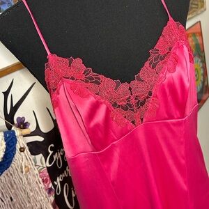 Victoria's Secret Pink Lace Satin Chemise- large